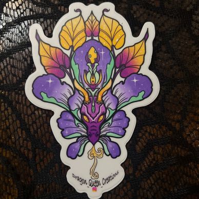 Dragon Flower custom sticker by Dragon Queen Creations 