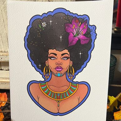 African queen 8"x10" Custom Art Print by Dragon Queen Dragon 