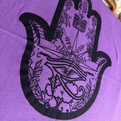 Purple hamsa T-shirt by Dragon Queen Creations 