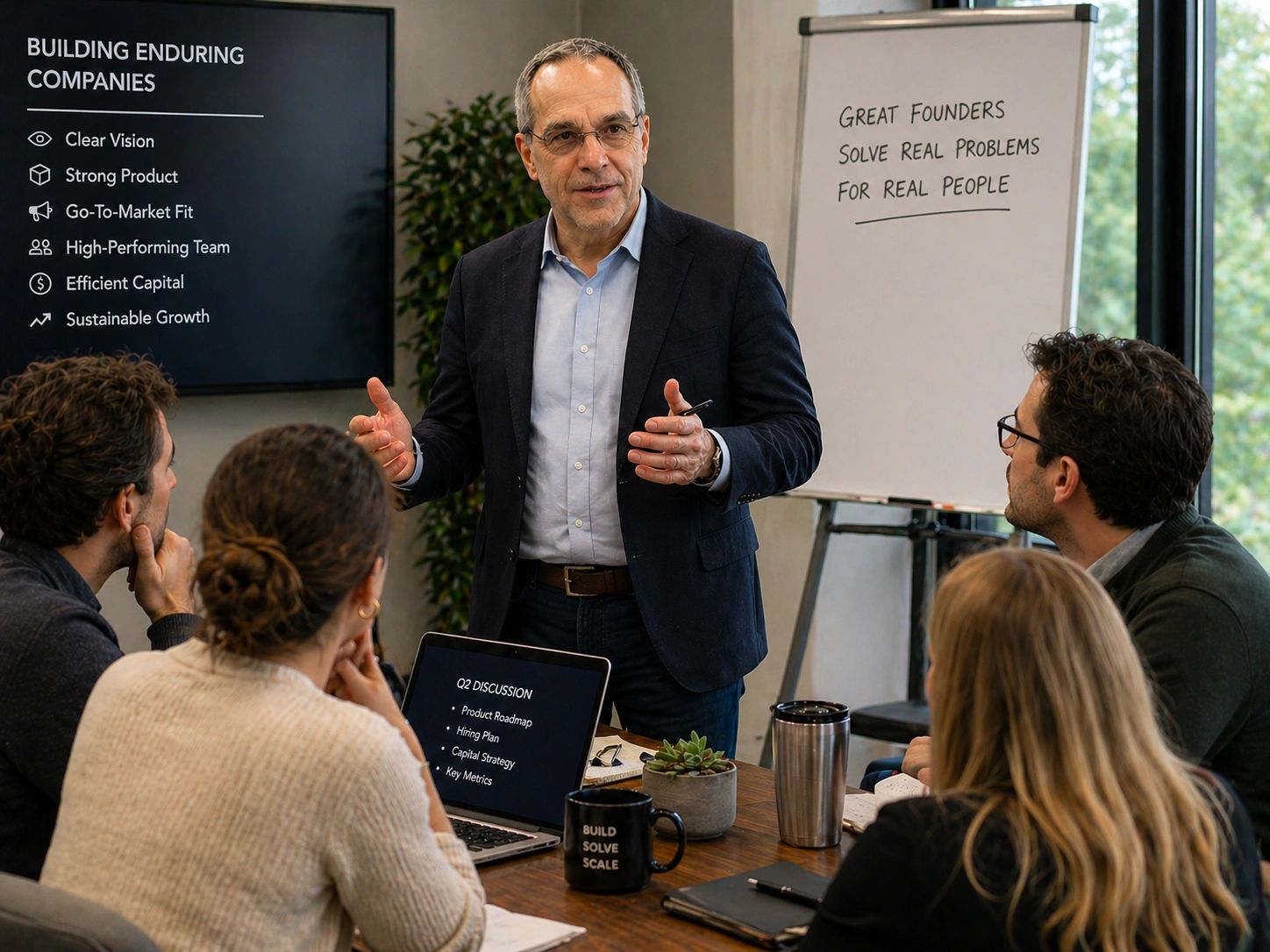 Jeff Weingrad Speaking with a group of business founders. 
