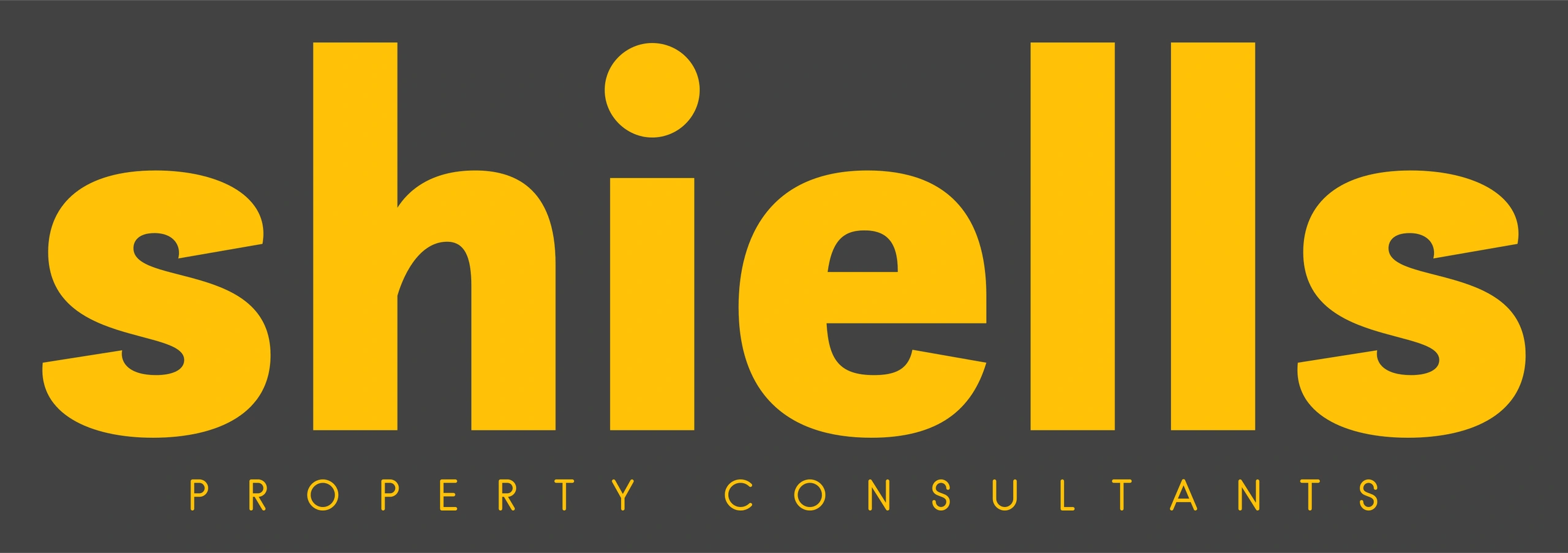 Yellow text 'shiells' with 'PROPERTY CONSULTANTS' on dark background.