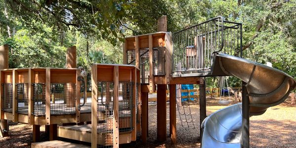 Kids playground next to the campground store at Kathryn Abbey Hanna Park