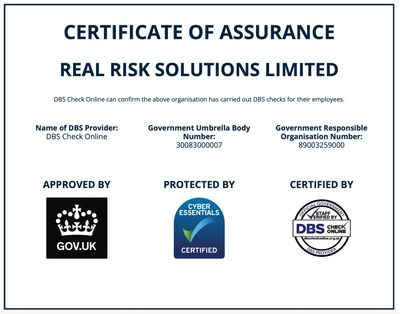 DBS Assurance Certificate