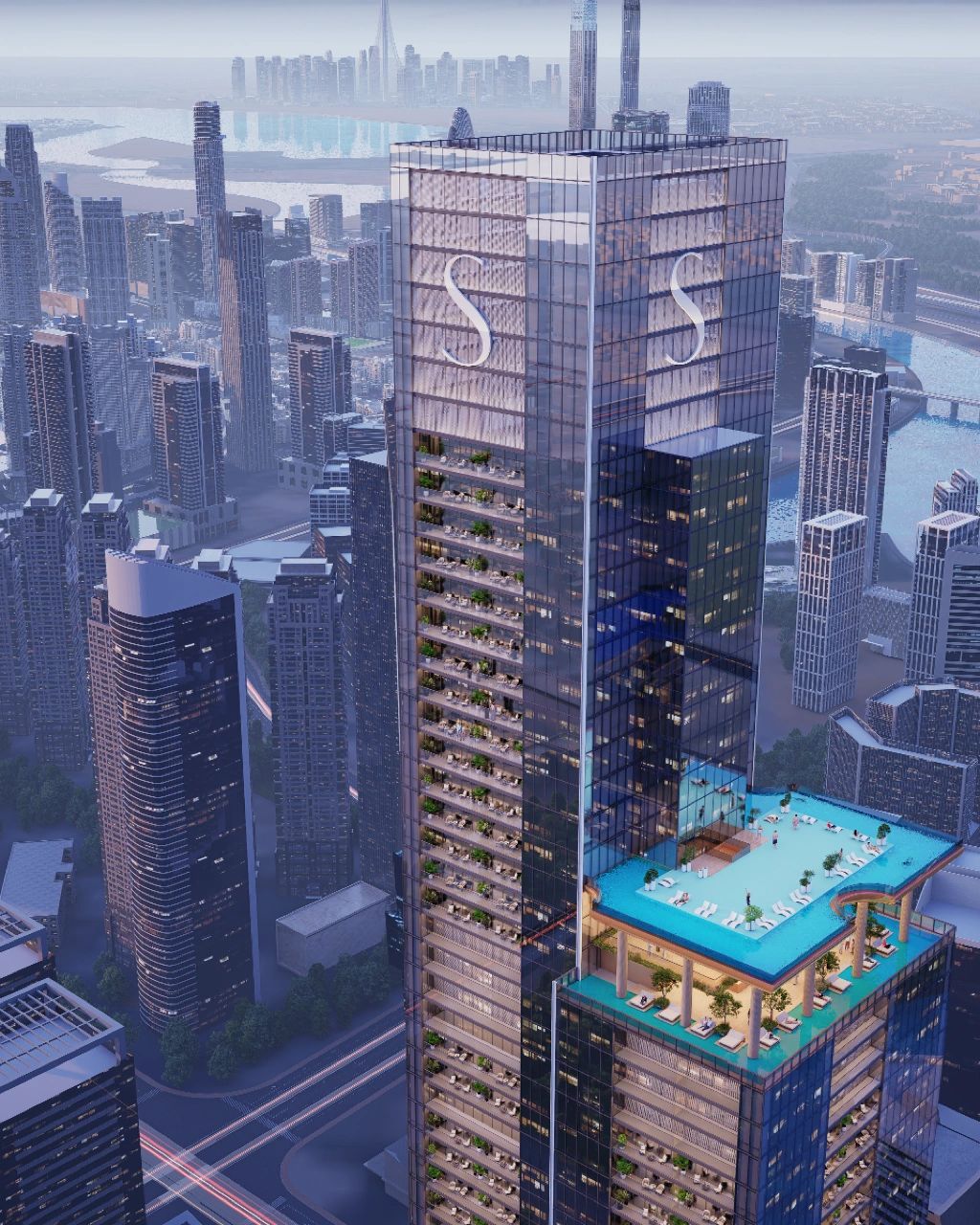 Buy Sobha SkyParks offplan property Dubai real estate investment infinity pool