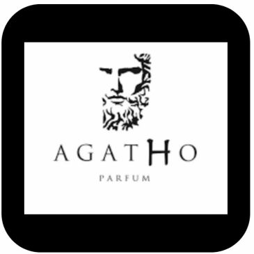 Agatho Parfum logo with a stylized bearded face.
