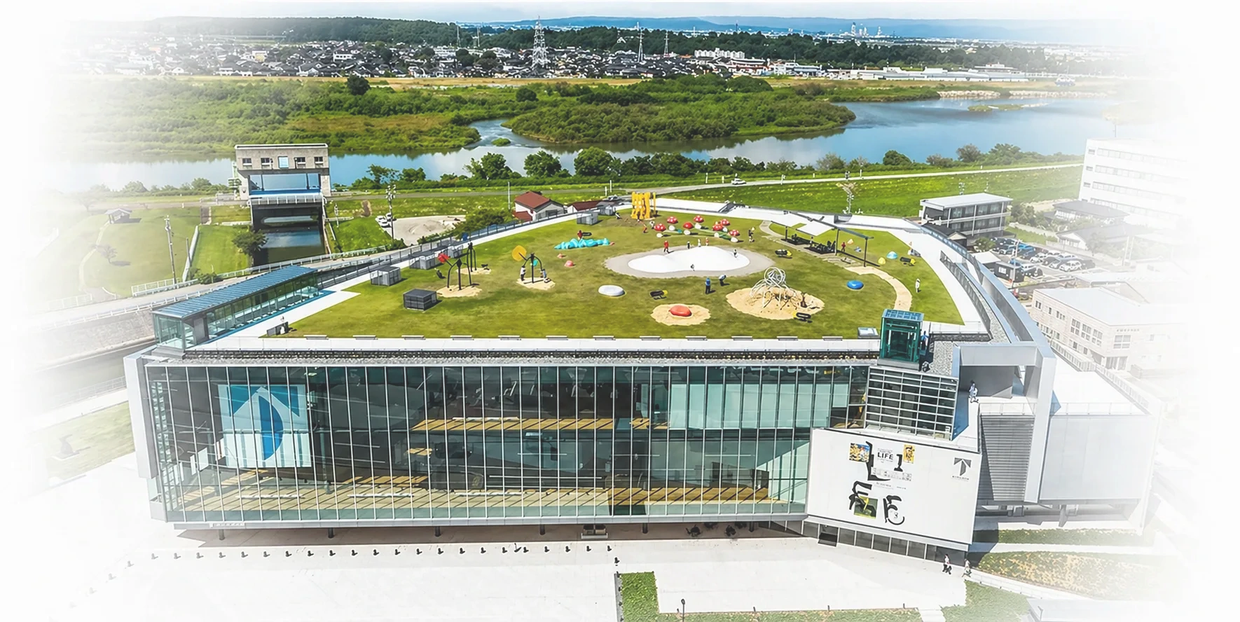 Midori-chan rooftop greening system installed on an educational facility
