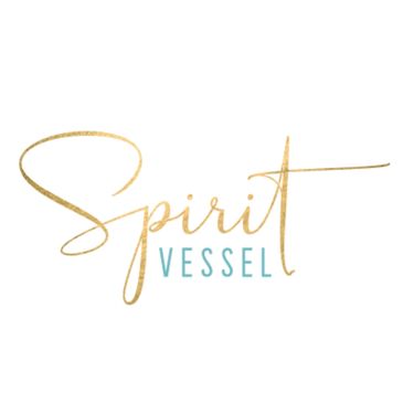 Gold and turquoise Spirit Vessel logo.