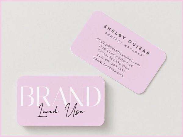 Shelby Guizar's new BRAND business cards.