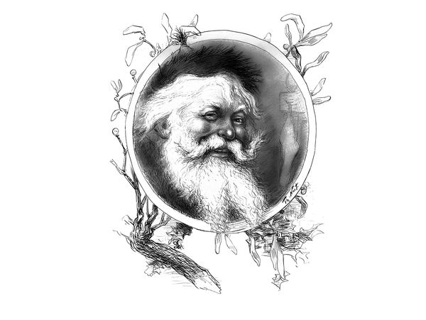 Retrato de Santa Claus. Ilustración de Thomas Nast.