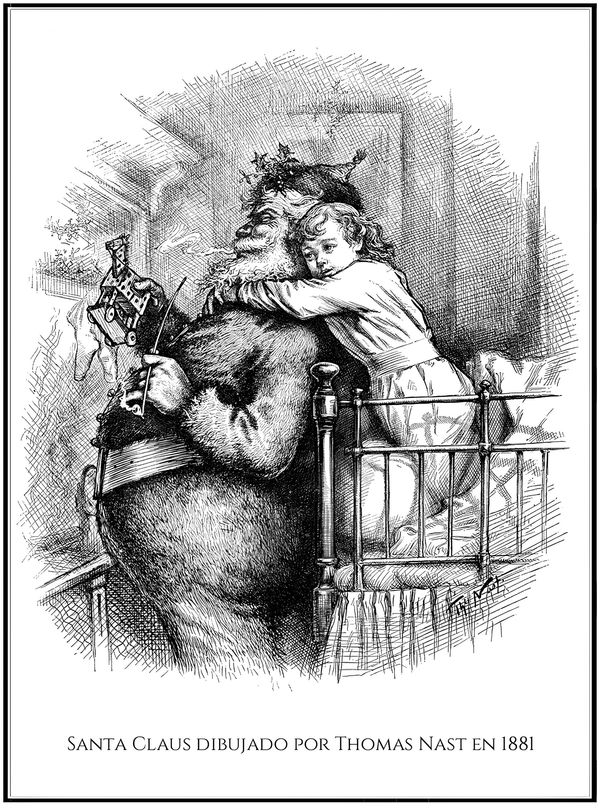 Santa Claus dibujado por Thomas Nast en 1881