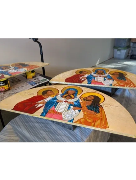 Icon saint stephn protomartyr acrylic iconography byzantine theotokos saint john the baptist