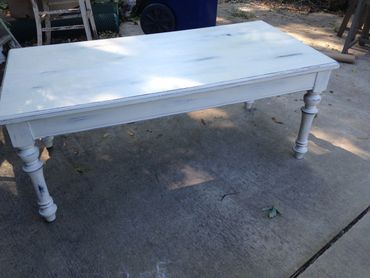 Paint/distressed finish.