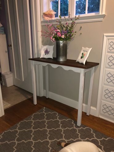 Gel stained top with painted bottom.