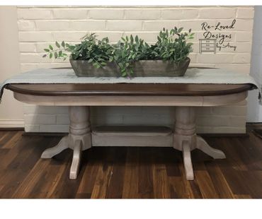 Gel stained top with paint/glazed bottom.
