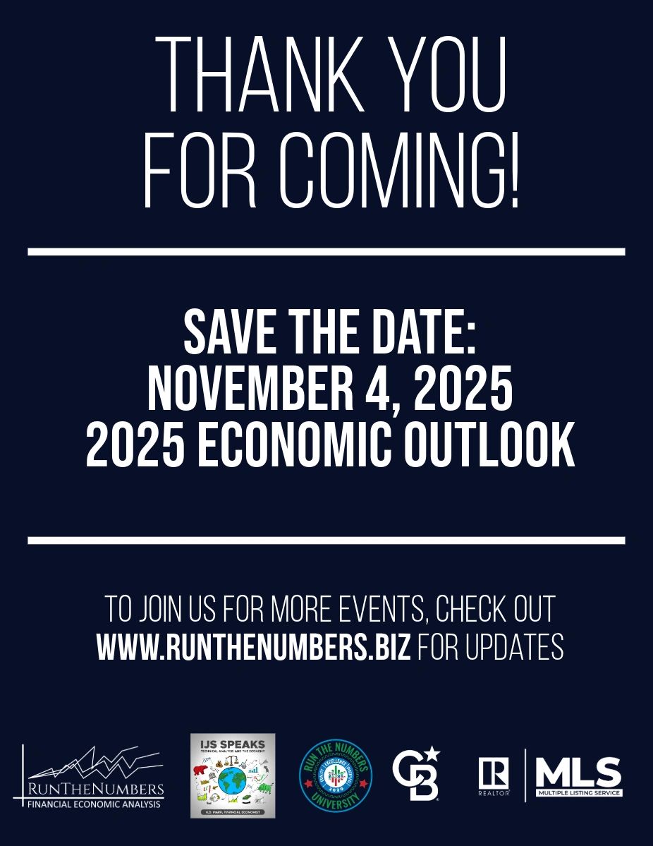 Announcement for the 2025 Economic Outlook event on November 4, with a website for more events.