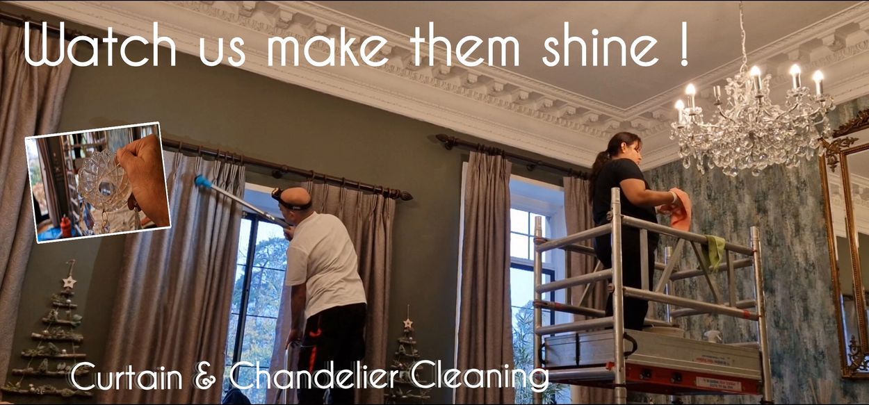 Professional Crystal Chandelier & Curtain Deep Cleaning - A team effort !