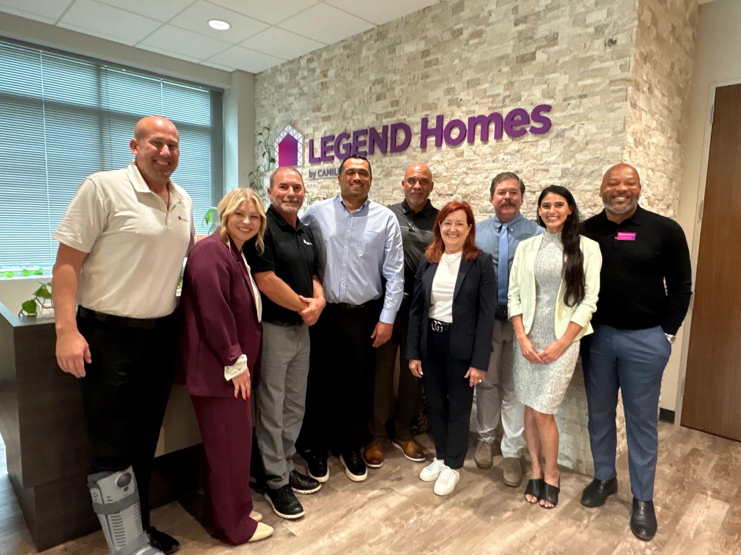 Debora Trimpe with the Legend Homes leadership team after a new home sales coaching session in Houst