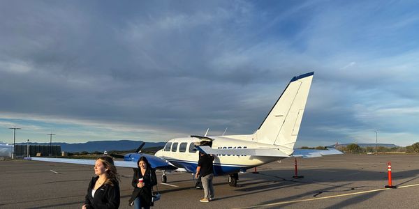 Women leaving private plane in Sedona