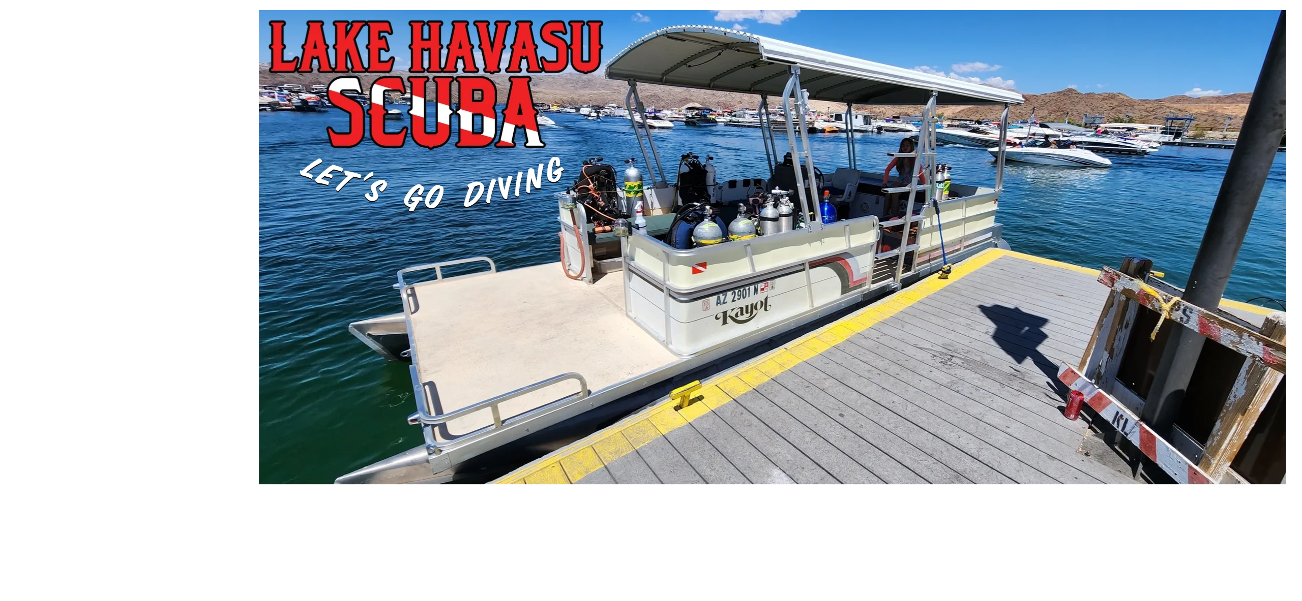 Scuba diving boat at lake Mohave 