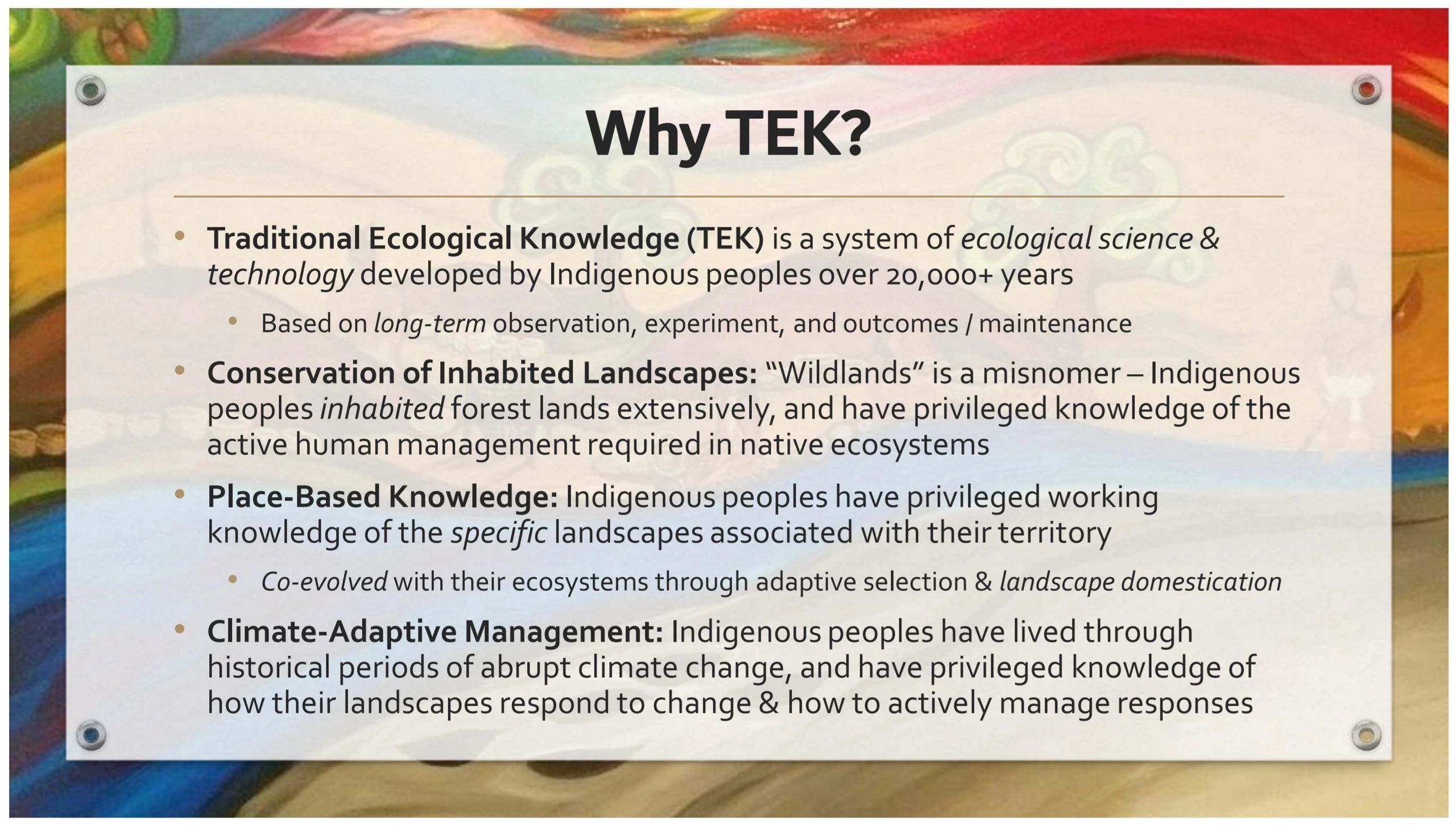 What is TEK? | Chico Traditional Ecological Stewardship Program