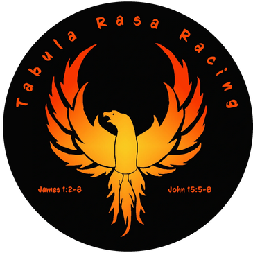 the Tabula Rasa Racing logo of a phoenix with his wings spread out above his head