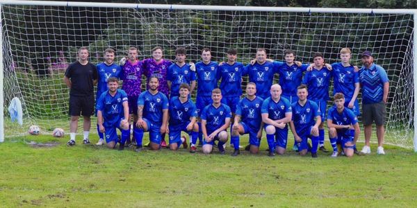 Maesycwmmer Footballer Club Men's team playing at the Maesycwmmer Playing Fields.