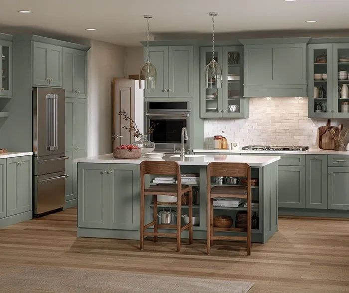 Country sage cabinets