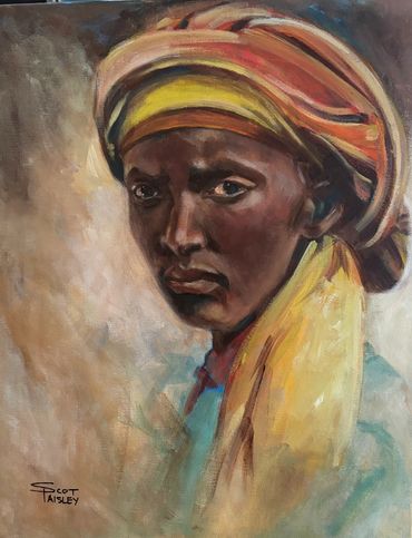 Unspoken Questions, 16x20 acrylic portrait painting by Calgary artist Scot Paisley