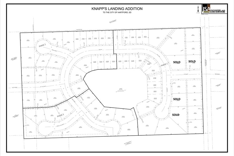 Sioux Falls Lots For Sale Knapp's Landing Plat Map Hartford Area