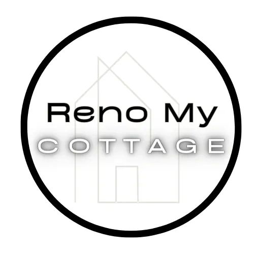 Logo with text 'Reno My Cottage' and house outlines inside a circle.