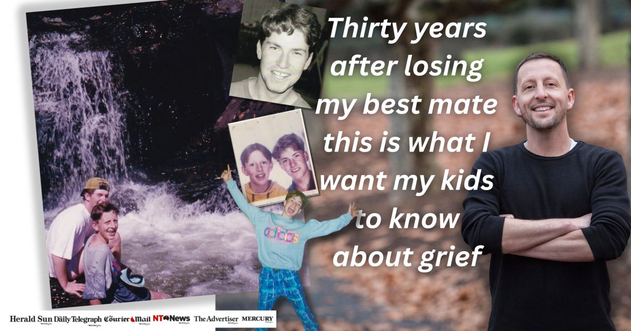A man reflects on grief after losing his best mate, sharing memories and a message for his kids.