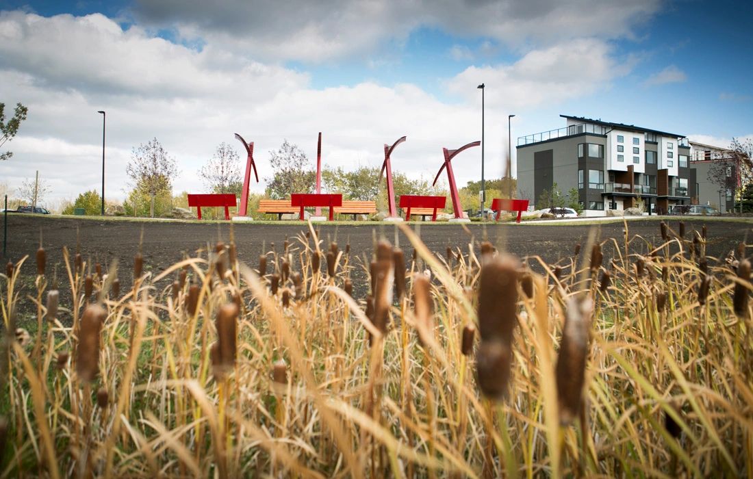 salisbury village with red archways launch homes