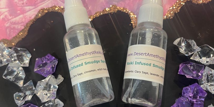 Spray bottles of Reiki Smudge Spray