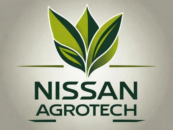 Logo of Nissan Agrotech with stylized green leaves.