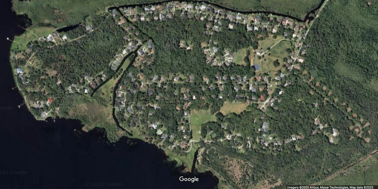 Google satellite view of a neighborhood