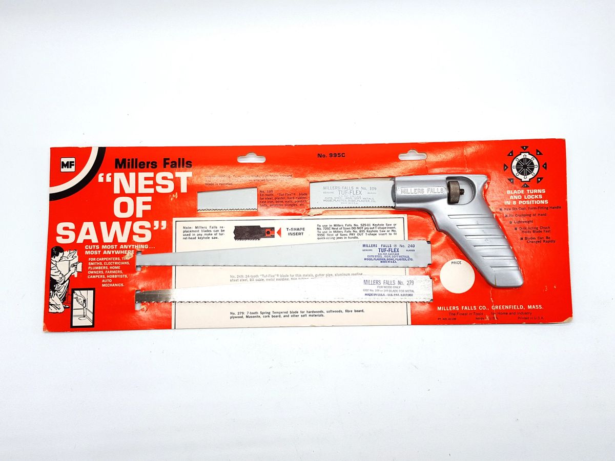 Millers Falls “NEST – OF – SAWS” Original Cardboard Display Very Rare ...