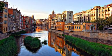 "Onyar River at Dusk, Girona, Spain" Fine Art Photography by Artist Robert Rosenblum