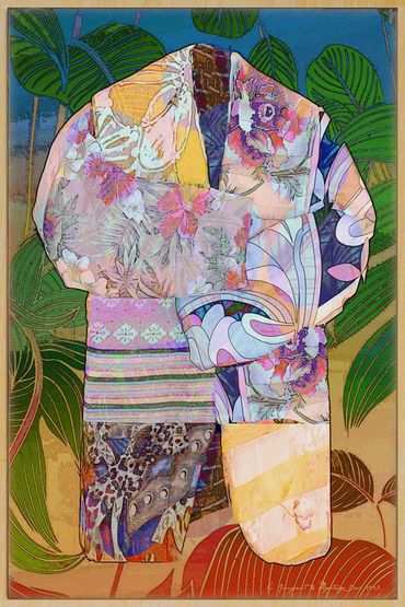 "Adaptation" (2023) -Mixed Media on Paper - 36" x 24" Collaboration with K. Junyent