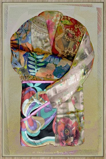 "Surrender" (2023) -Mixed Media on Paper - 36" x 24" Collaboration with A. Villela-Hernandez