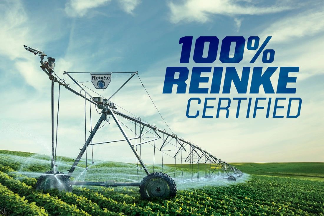 100% reinke certified pivot on green field