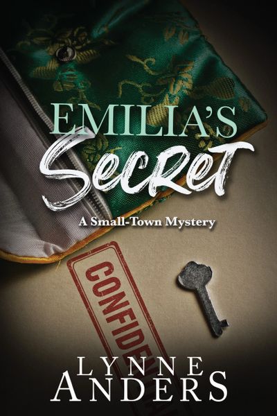 Book cover for a mystery titled 'Emilia's Secret' by Lynne Anders.