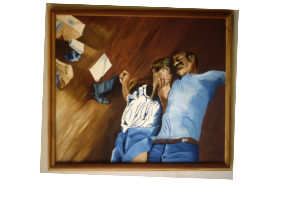 Love on the first floor, oil on canvas, 
4' x 3',  by Jon Ohl, 1988