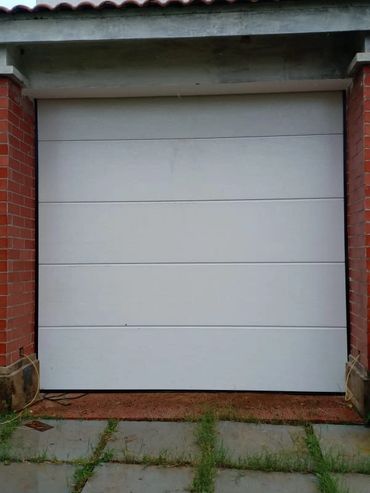 White garage door 
