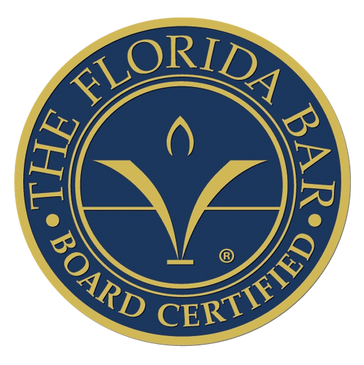 Seal of The Florida Bar Board Certified in blue and gold.