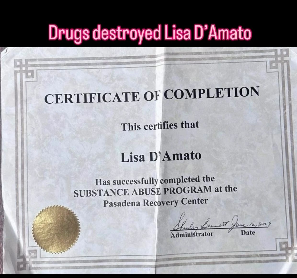 Lisa D’Amato seems to relapse when financial times get hard. Her Bi-polar disorder seems unchecked