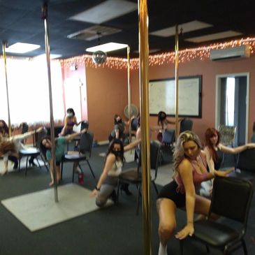 group of people practicing dance