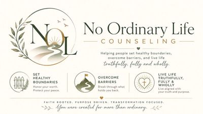 Logo for No Ordinary Life Counseling with healing themes.