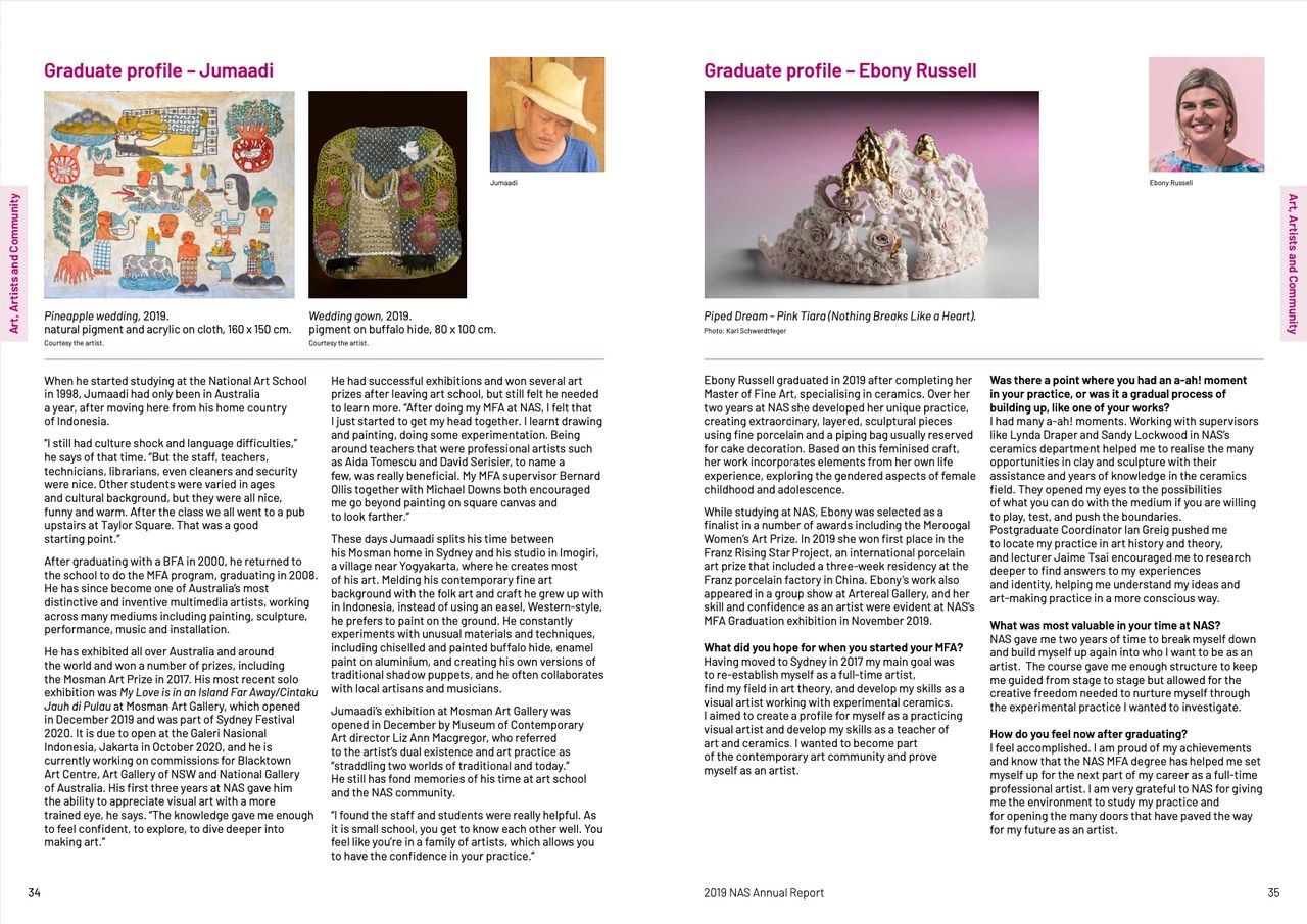 National Art School | Annual Report | Graduate Profile