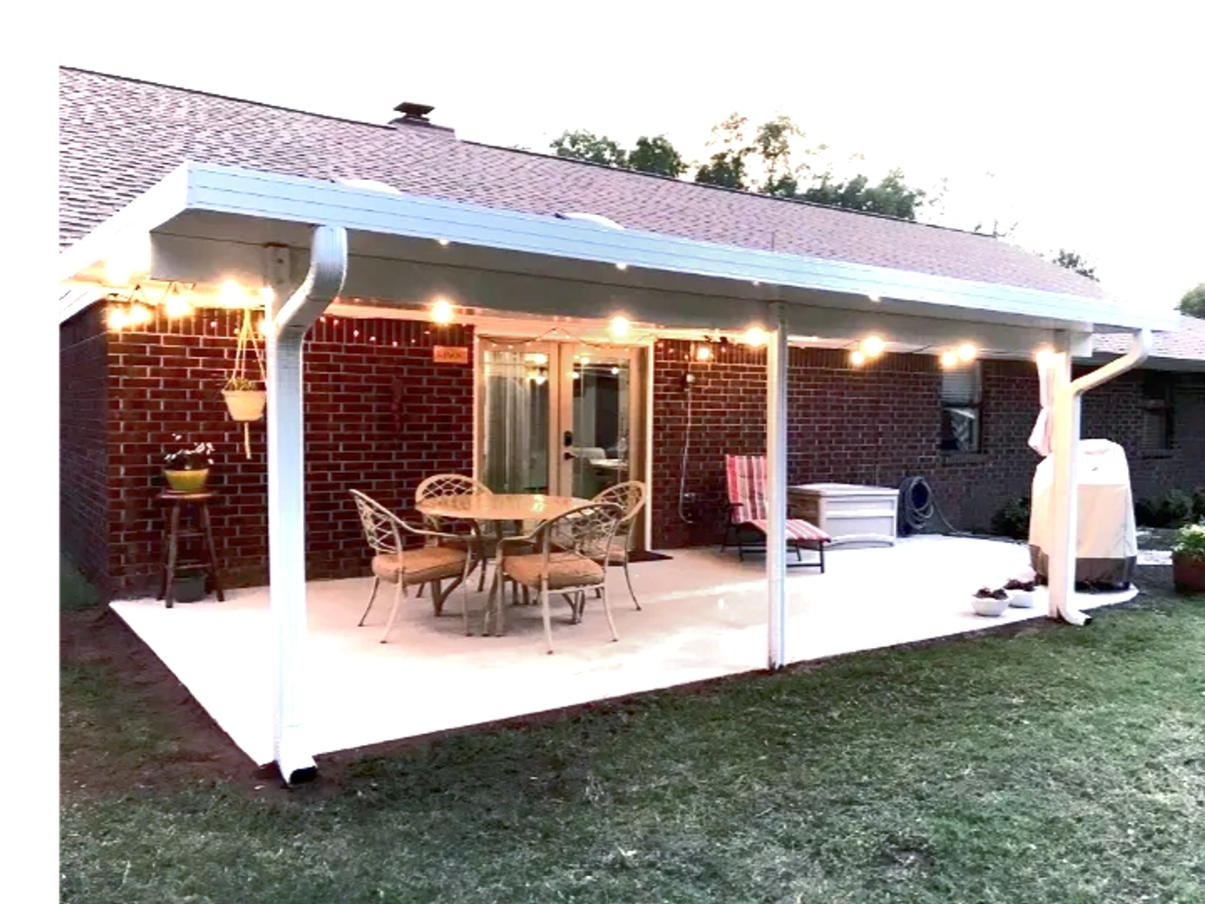 14ft projection x 30ft wide Structual Insulated Panel (SIPs) patio cover with E style trim in Edmond