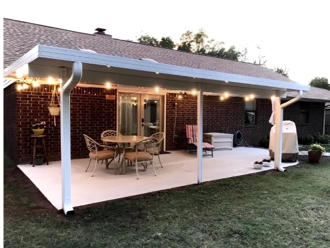 14ft projection X 20ft wide attached Structural Insulated Panel (SIP) aluminum patio cover. Edmond 